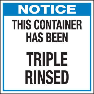 This Container Has Been Tripled Rinsed, 6" x 6", Thermalabel - ICC Canada