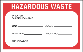 Hazardous Waste Label, 8" x 5", Thermalabel, Blank - ICC Canada