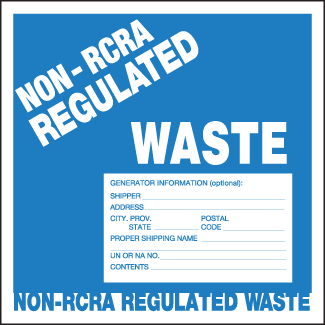 Non-RCRA Regulated Waste Label, 6" x 6", Thermalabel, Blank - ICC Canada