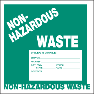 Non-Hazardous Waste Label, 6" x 6", Thermalabel, Blank - ICC Canada