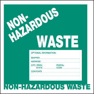 Non-Hazardous Waste Label, 6" x 6", Thermalabel, Preprinted - ICC Canada
