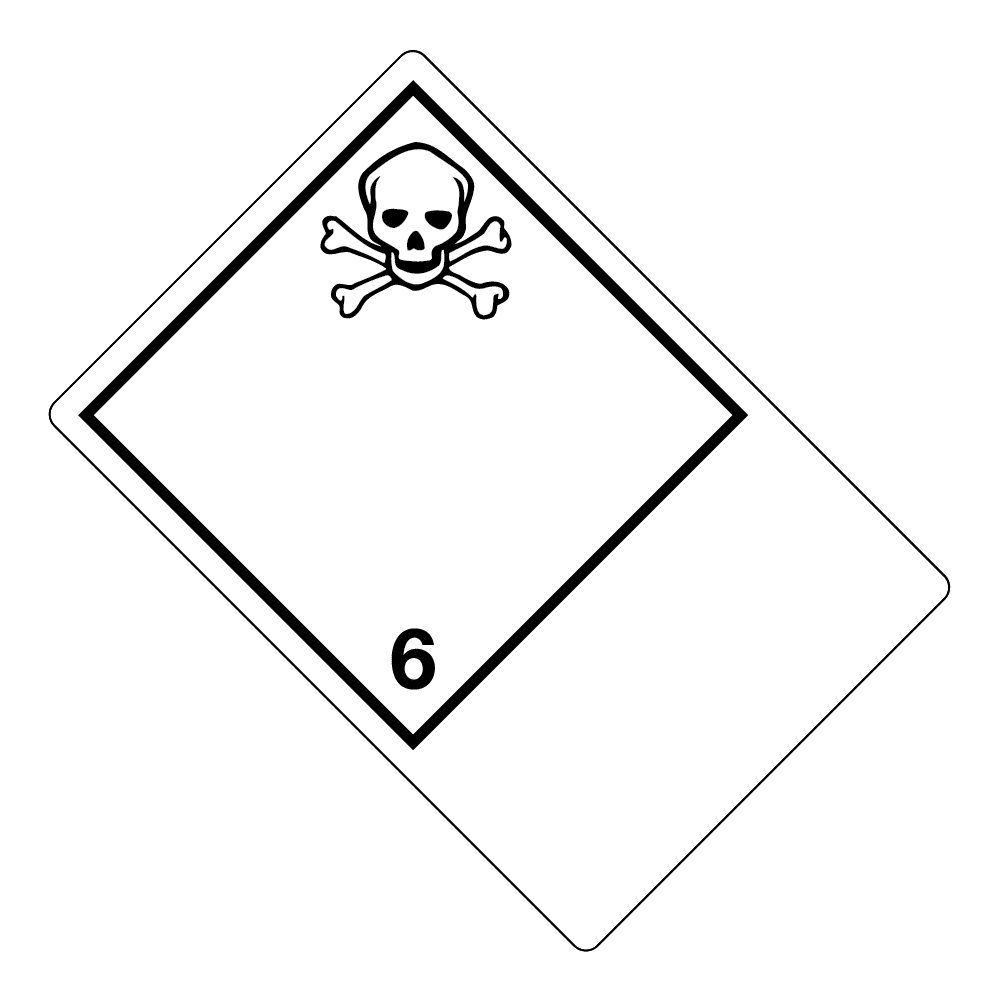 Hazard Class 6.1 - Poisonous Material, Non-Worded, Vinyl Label, Shipping Name-Large Tab, Blank, 500/roll - ICC Canada