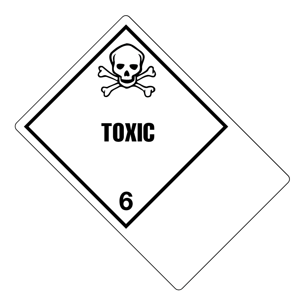Hazard Class 6.1 - Toxic, Worded, High-Gloss Label, Shipping Name-Large Tab, Blank, 500/roll - ICC Canada