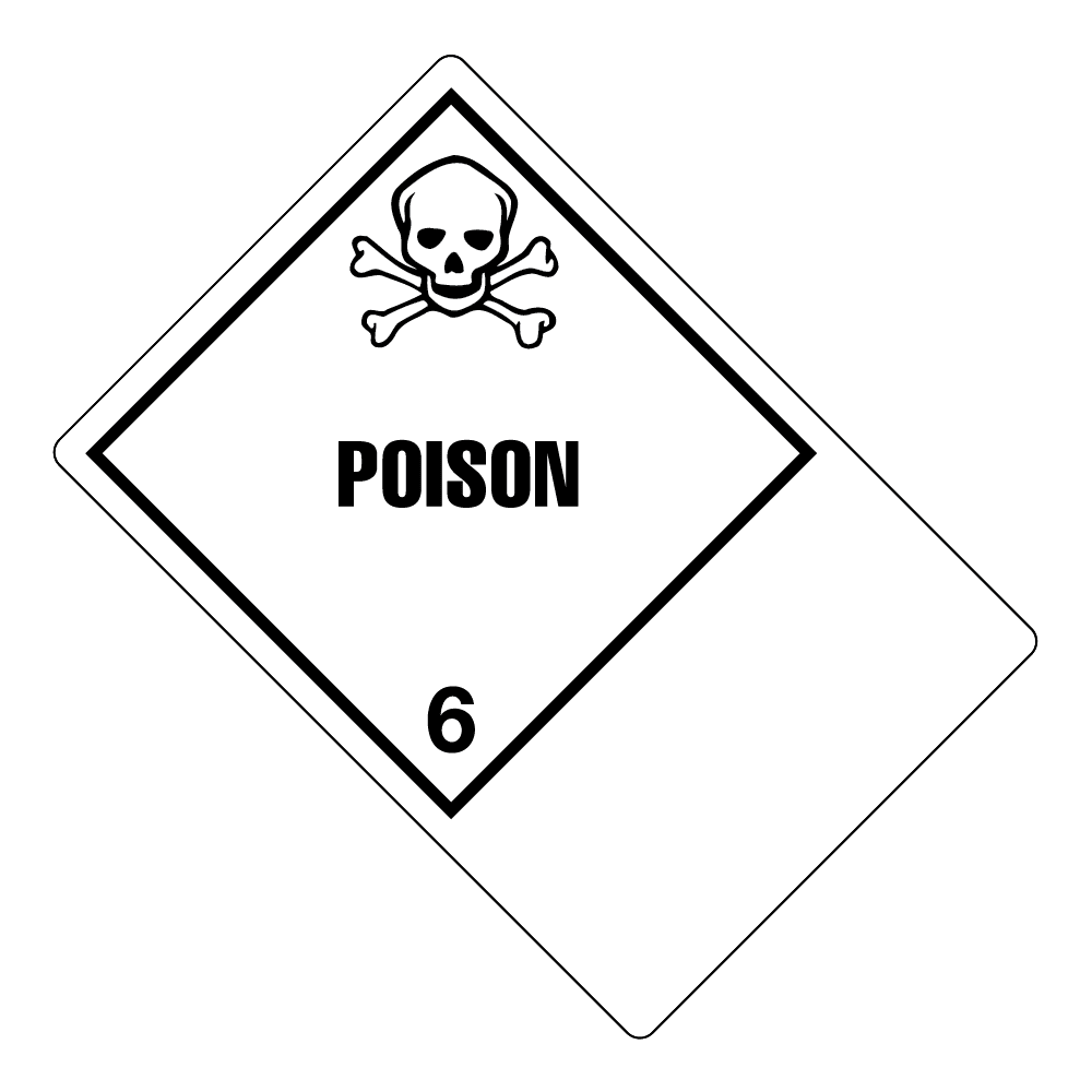 Hazard Class 6.1 - Poisonous Material, Worded, High-Gloss Label, Shipping Name-Large Tab, Blank, 500/roll - ICC Canada