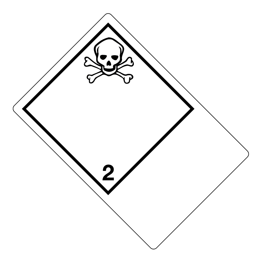 Hazard Class 2.3 - Toxic Gas, Non-Worded, Vinyl Label, Shipping Name-Large Tab, Blank, 500/roll - ICC Canada