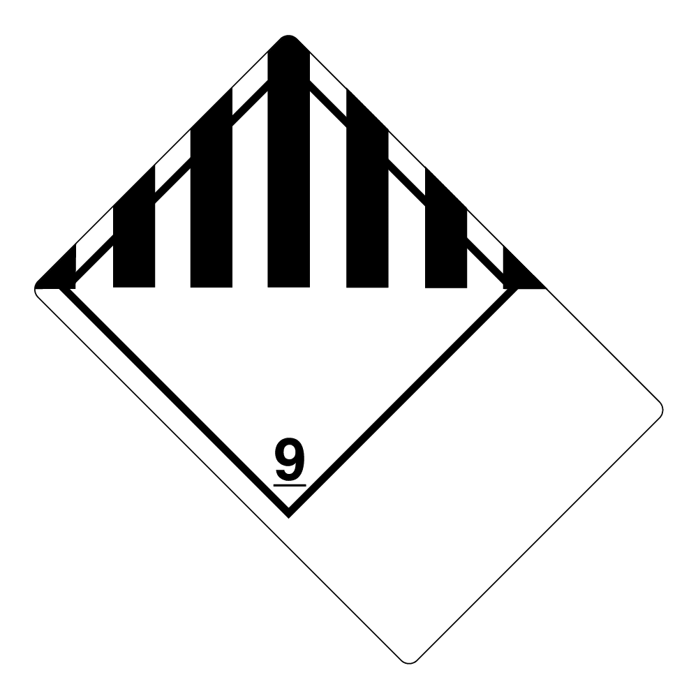 Hazard Class 9 - Miscellaneous Hazardous Material, Non-Worded, High-Gloss Label, Shipping Name-Large Tab, Blank, 500/roll - ICC Canada