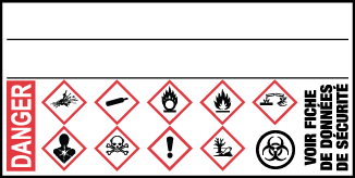 2" x 1" GHS Lab Label (Canada), French, Pack of 10 (40/sheet) - Danger - ICC Canada