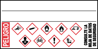 2" x 1" GHS Lab Label (USA) Spanish, Pack of 10 (40/sheet) - Danger - ICC Canada