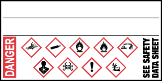 2" x 1" GHS Lab Label (USA) English, Pack of 10 (40/sheet) - Danger - ICC Canada