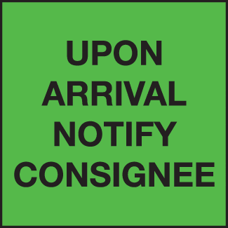Upon Arrival Notify Consignee, 3" x 3", Fluorescent Paper, 500/Roll - ICC Canada