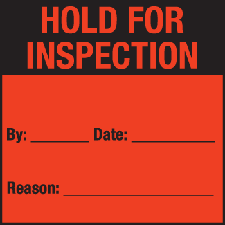 Hold for Inspection, 3" x 3", Fluorescent Paper, 500/Roll - ICC Canada