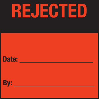 Rejected, 3" x 3", Fluorescent Paper, 500/Roll - ICC Canada
