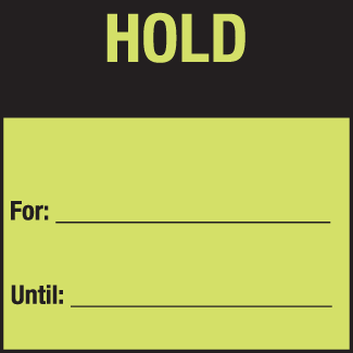 Hold, 3" x 3", Fluorescent Paper, 500/Roll - ICC Canada