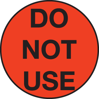 Do Not Use, 4" Round, Fluorescent Paper, 500/Roll - ICC Canada