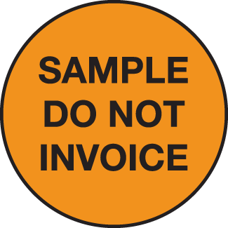 Sample Do Not Invoice, 2" Round, Fluorescent Paper, 500/Roll - ICC Canada