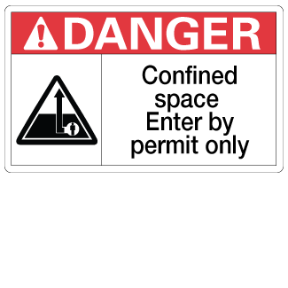 Confined Space Enter by Permit Only, 3" x 5", Package of 5, English - ICC Canada