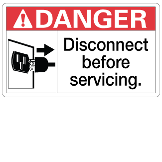 Disconnect Before Servicing, 3" x 5", Package of 5, English - ICC Canada