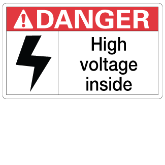 High Voltage Inside, 3" x 5", Package of 5, English - ICC Canada