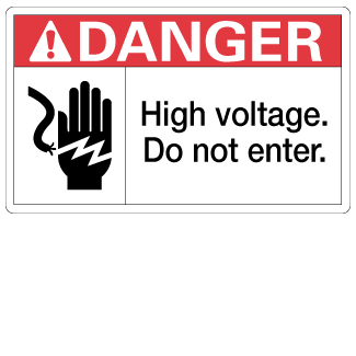 High Voltage. Do Not Enter, 3" x 5", Package of 5, English - ICC Canada
