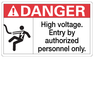High Voltage Entry by Authorized Personnel Only, 3" x 5", Package of 5, English - ICC Canada