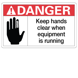 Keep Hands Clear When Equipment is Running, 3" x 5", Package of 5, English - ICC Canada