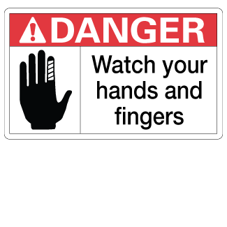 Watch Your Hands and Fingers, 3" x 5", Package of 5, English - ICC Canada