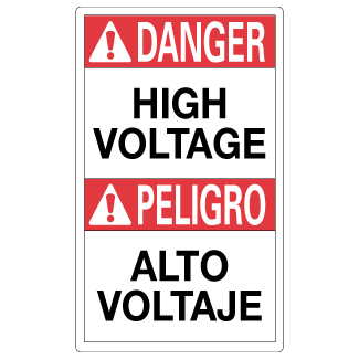 High Voltage/Alto Voltaje , 3" x 5", Package of 5, English/Spanish - ICC Canada