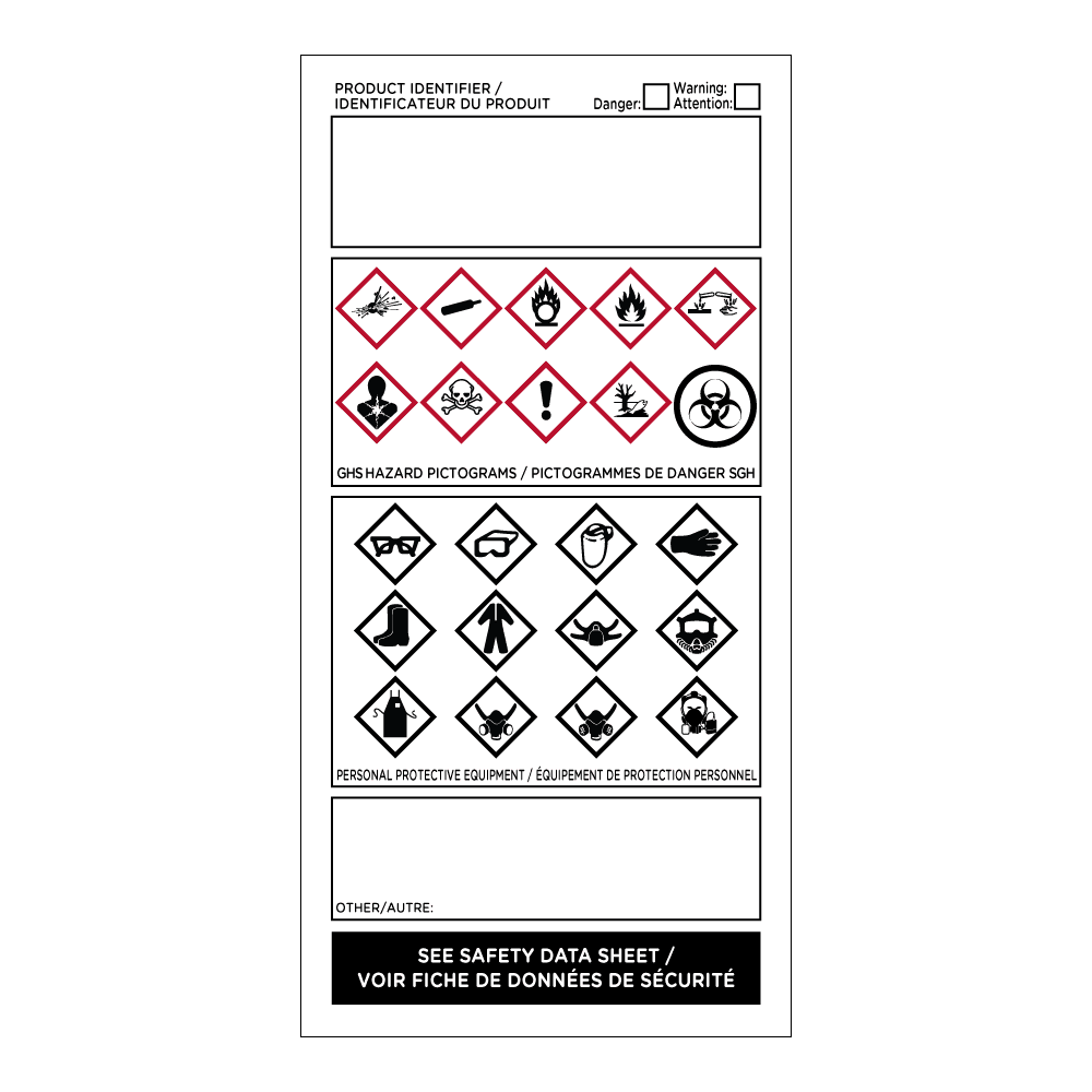 2" x 4" GHS Workplace Label, English/French, Package of 100 - ICC Canada