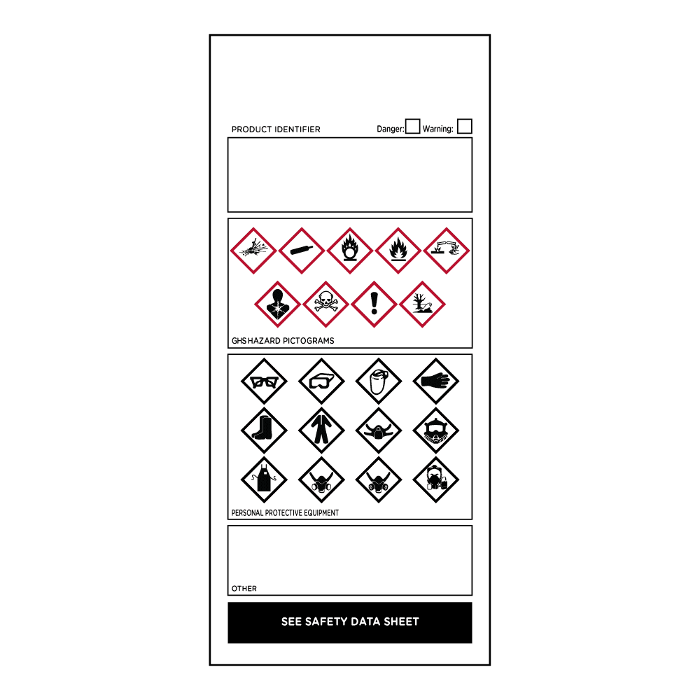 3" x 6" GHS Workplace Label - Self Laminating, English, Package of 25 - ICC Canada