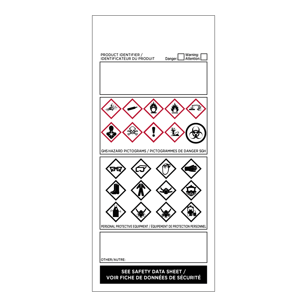 4" x 8" GHS Workplace Label - Self Laminating, English/French, Package of 25 - ICC Canada