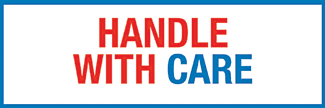 Handle With Care Label, 3" x 1", Gloss Paper, 1000/Roll - ICC Canada