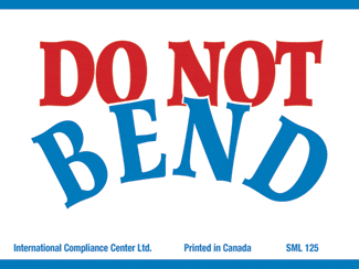 Do Not Bend, 4" x 3", Gloss Paper, 500/Roll - ICC Canada