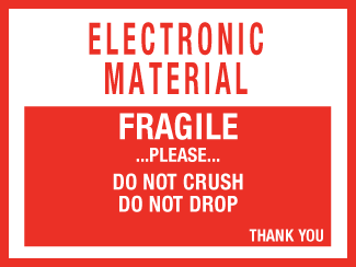 Electronic Material...Do Not Crush, 4" x 3", Gloss Paper, 500/Roll - ICC Canada