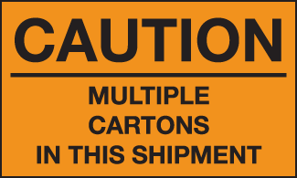 Caution-Multiple Cartons in this Shipment, 5" x 3", Gloss Paper, 500/Roll - ICC Canada
