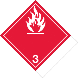 Hazard Class 3 - Flammable Liquid, Non-Worded, Vinyl Label, Shipping Name-Standard Tab, Blank, 500/roll - ICC Canada