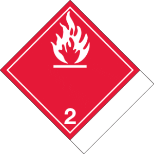 Hazard Class 2.1 - Flammable Gas, Non-Worded, Vinyl Label, Shipping Name-Standard Tab, Blank, 500/roll - ICC Canada