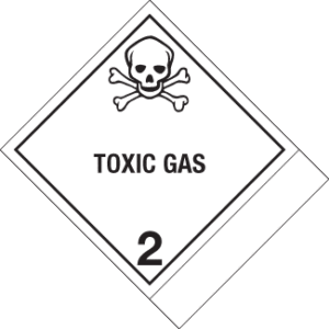 Hazard Class 2.3 - Toxic Gas, Worded, Vinyl Label, Shipping Name-Standard Tab, Blank, 500/roll - ICC Canada