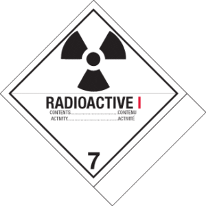Hazard Class 7 - Radioactive Category I - Explosive, Non-Worded, Vinyl Label, Shipping Name-Standard Tab, Blank, 500/roll - ICC Canada