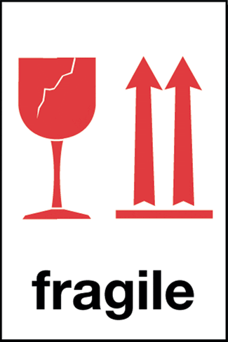 Fragile, 2.75" x 4", Gloss Paper, 500/Roll - ICC Canada