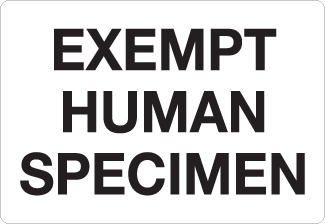 Exempt Human Specimen, 4" x 2.75", Gloss Paper, 500/Roll - ICC Canada
