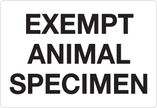 Exempt Animal Specimen, 4" x 2.75", Gloss Paper, 500/Roll - ICC Canada