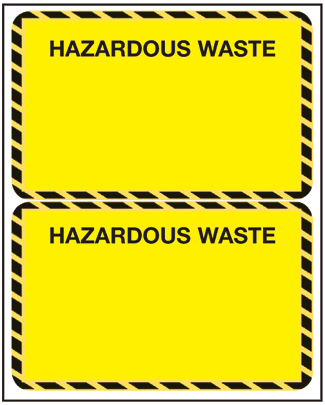 Hazardous Waste Label, 2-up, 5" x 8", Laser Vinyl, 100/Pack - ICC Canada