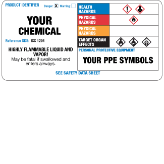 Custom Preprinted, 2" x 4" GHS Workplace Orange System Label, 500/Roll - ICC Canada