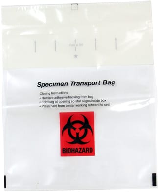 Biohazard Specimen Transport Bag (with absorbent) - ICC Canada