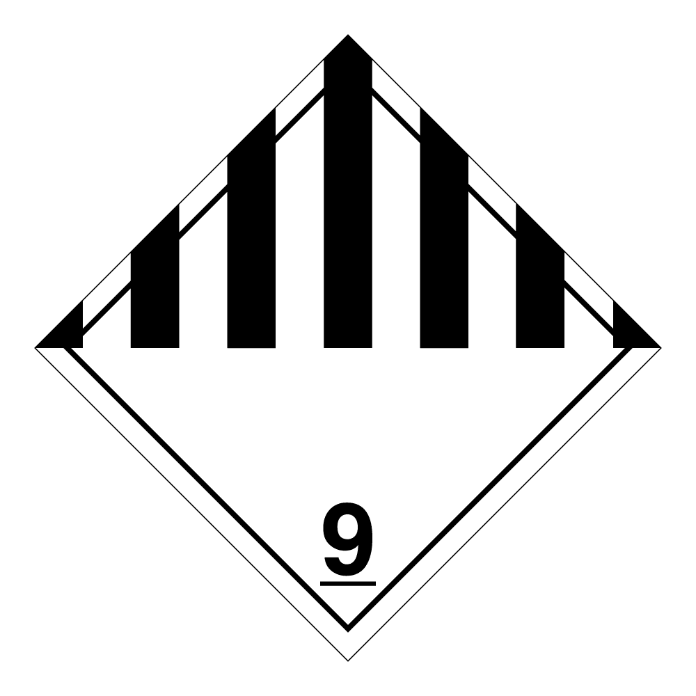 Hazard Class 9 - Miscellaneous Dangerous Goods, Permanent Self-Stick Vinyl, Non-Worded Placard - ICC Canada