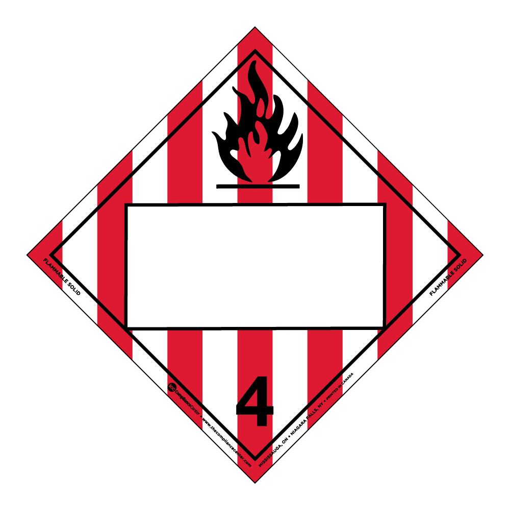 Hazard Class 4.1 - Flammable Solid, Tagboard, Blank - ICC Canada