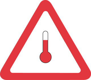 Elevated Temperature Mark, Self-Stick Vinyl, 10.75" x 10.75" - ICC Canada