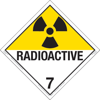 Hazard Class 7 - Radioactive, Permanent Self-Stick Vinyl, Worded Placard (IMDG Code Version) - ICC Canada