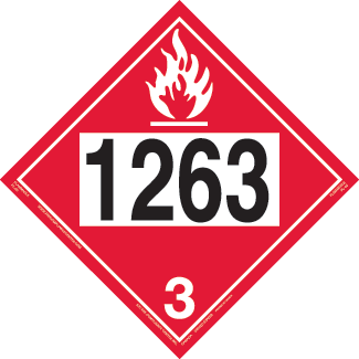 UN 1263, Hazard Class 3 - Flammable Liquid, Permanent Self-Stick Vinyl - ICC Canada