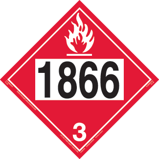 UN 1866, Hazard Class 3 - Flammable Liquid, Permanent Self-Stick Vinyl - ICC Canada
